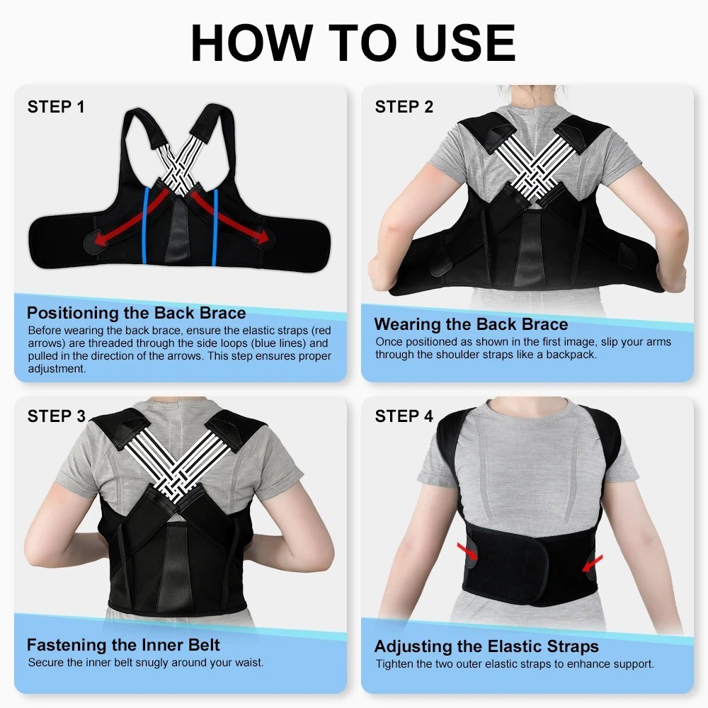 Posture Corrector Back Brace Adjustable Shoulder Support Men Women