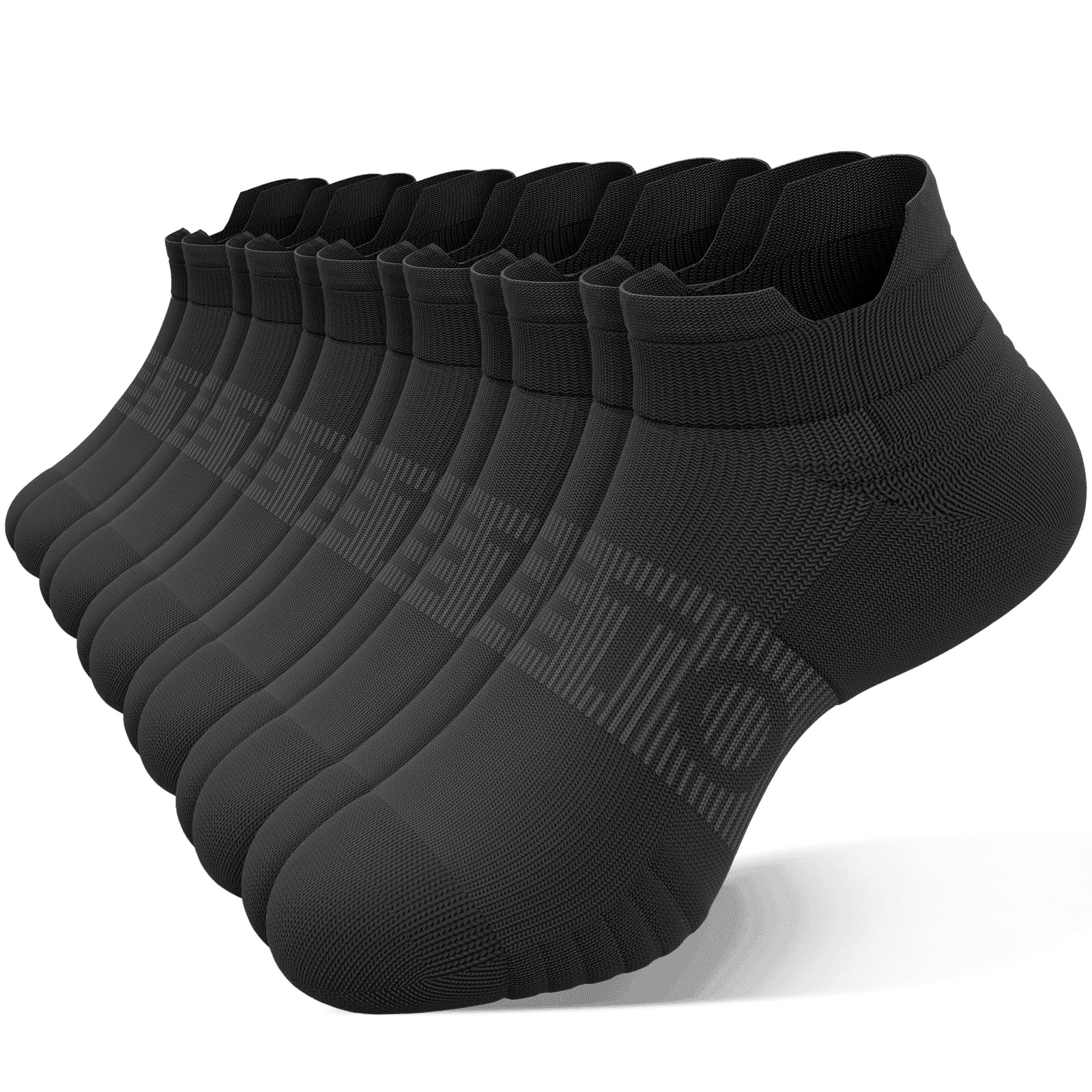 easetoe 6 Pairs Ankle Compression Socks Men Women 15-20mmHg – Cushioned Low Cut