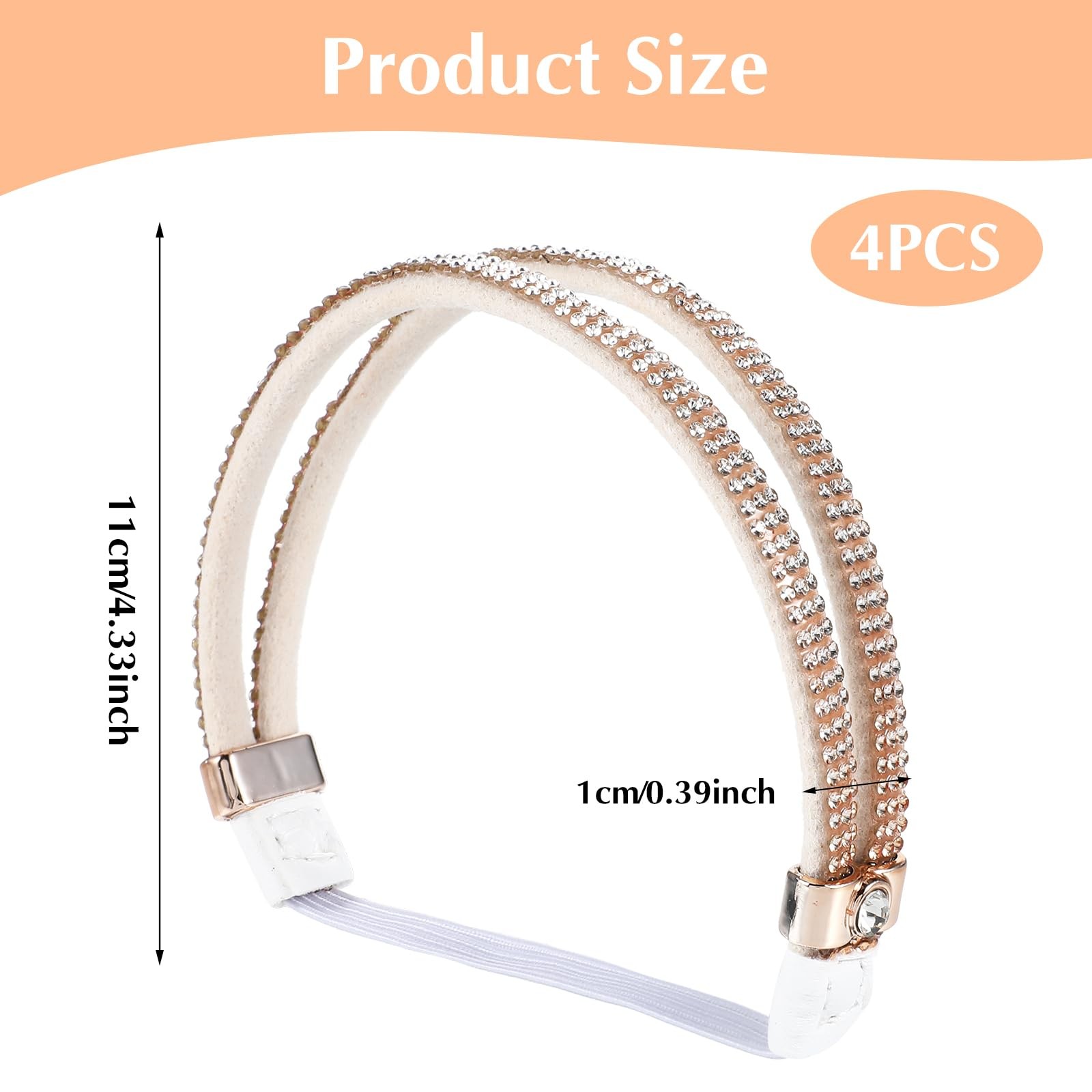 Ptwola 4 Pairs High Heels Shoe Straps Elastic Holding Heels Ankle Belt Band D…