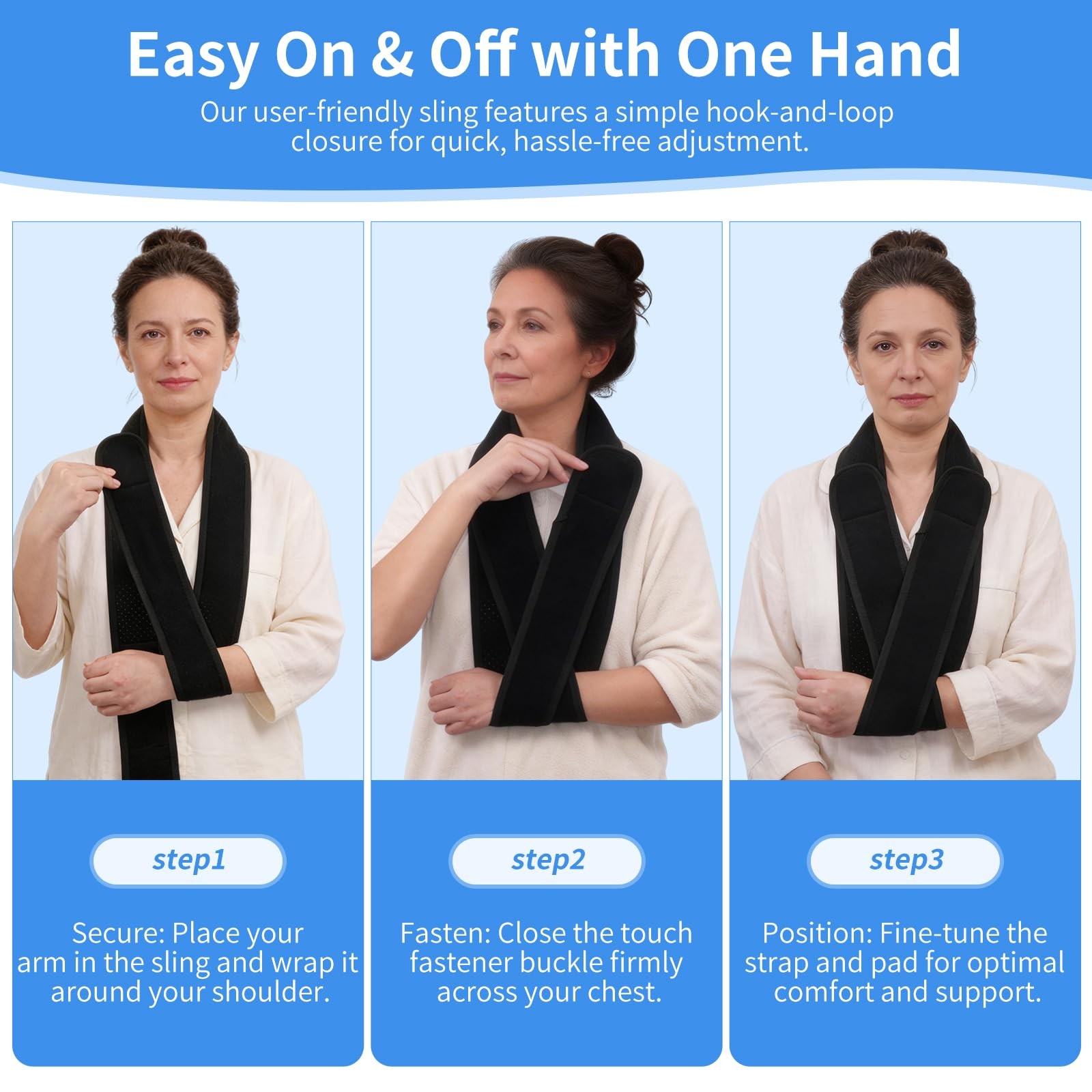 Black Adjustable Arm Sling Shoulder Immobilizer Broken Collarbone Support