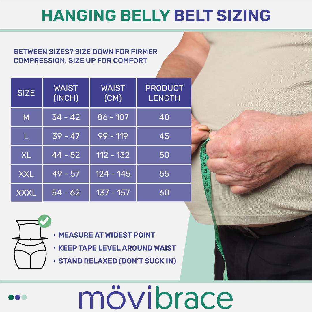 Movibrace Abdominal Belt for Hanging Belly, Weak Abdominal and Lower Back Muscle