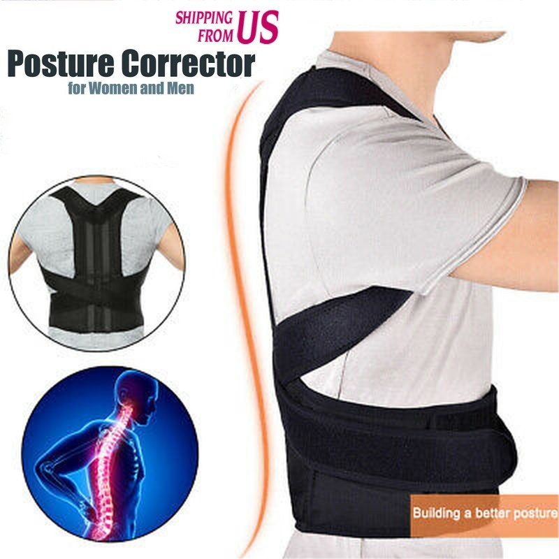 Posture Corrector Men Women Upper Back Pain Brace Clavicle Support Straightener