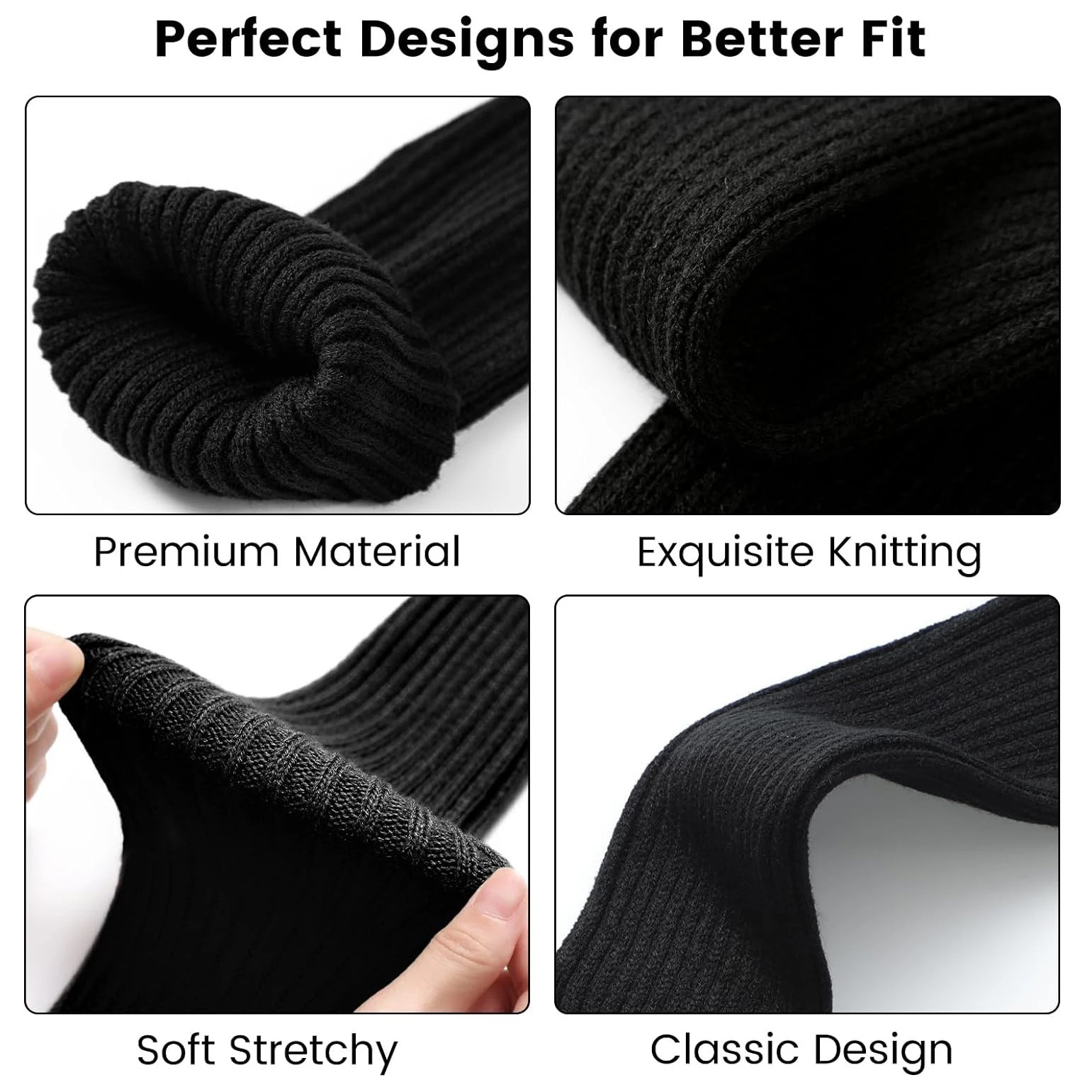Leg Warmers for Women – Leg Warmers Ribbed Knitted Long Socks for Party Sports