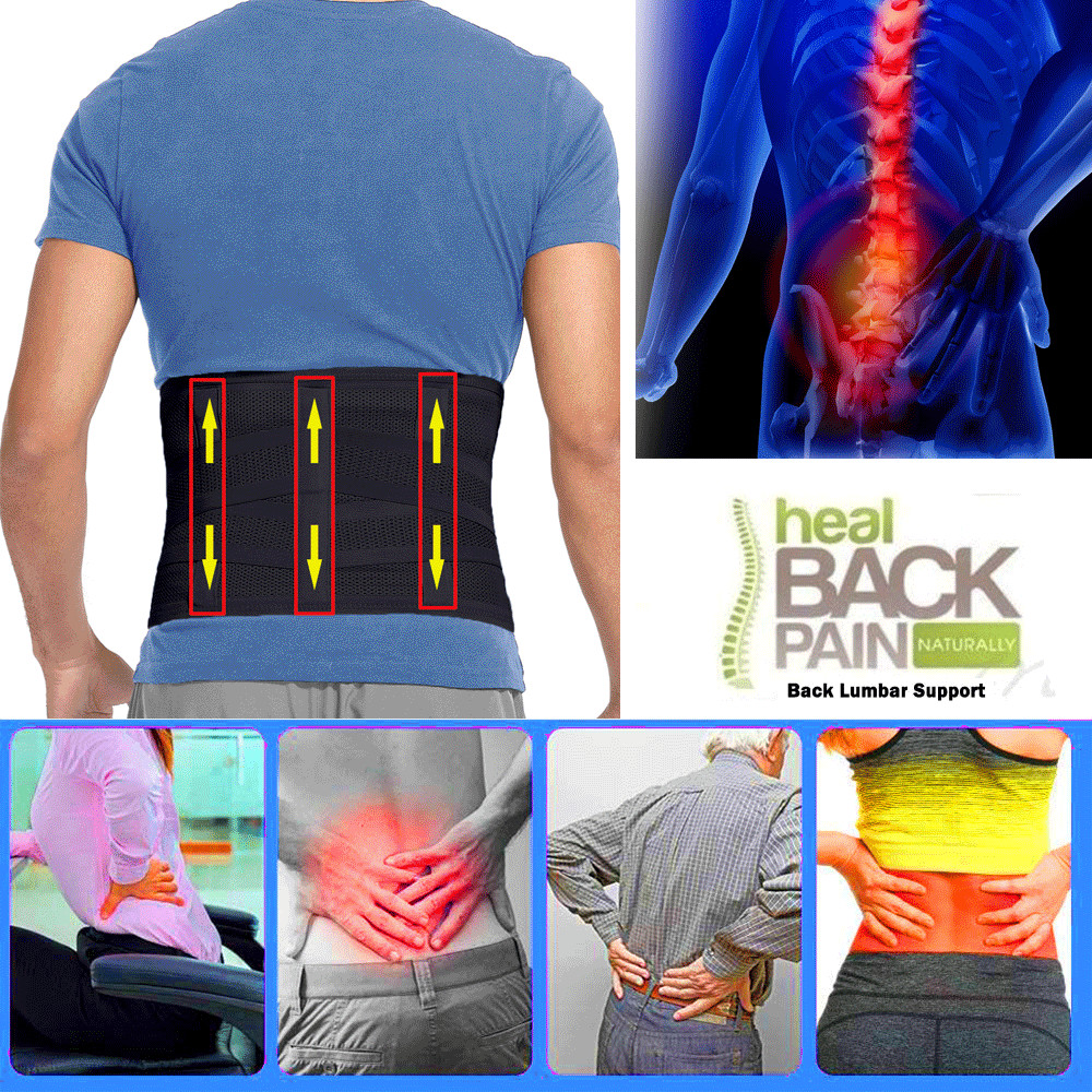 Lower Back Support Brace Lumbar Waist Belt Back Pain Relief Sciatica Men Women