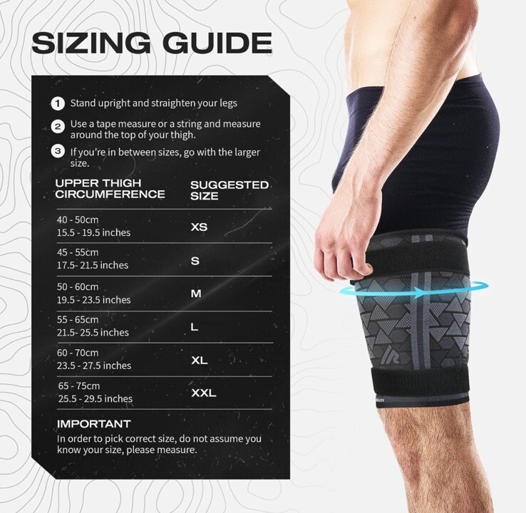 Always Ready Thigh Compression Support Sleeve (2 Per Pack) Hot & Cold Gel XXL