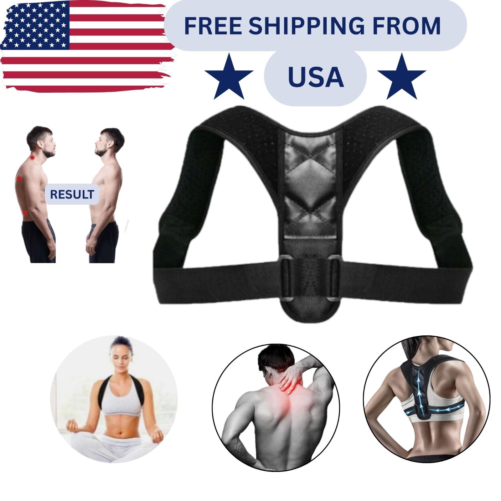Adjustable Shoulders Posture Corrector fit All Body Sizes