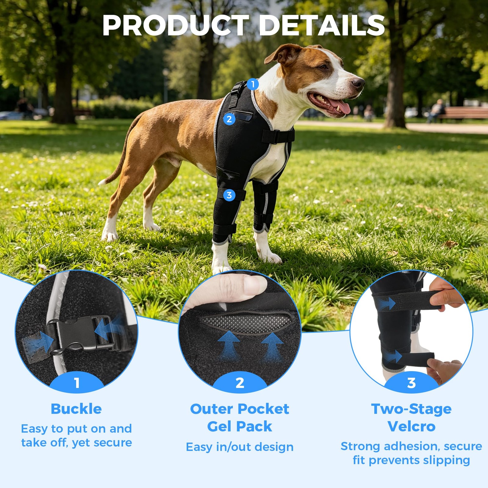 KISFLY Dog Elbow Brace for Arthritis with Gel Pack, Medium | Hot and cold the…