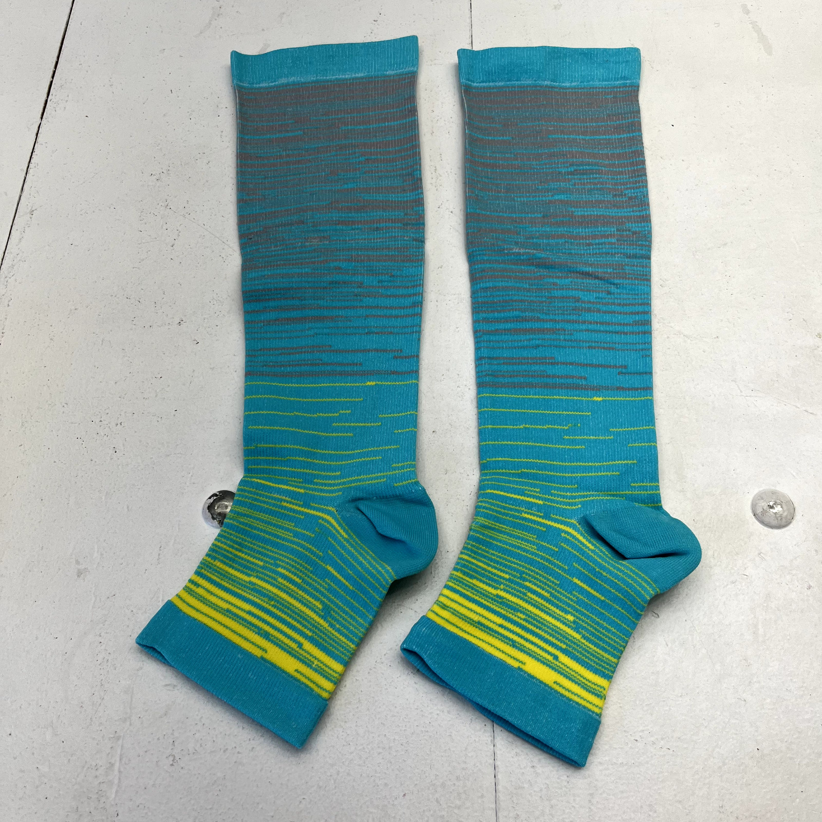 Blue & Green Calf/Leg Compression Sleeves Unisex Adult Size 2XL