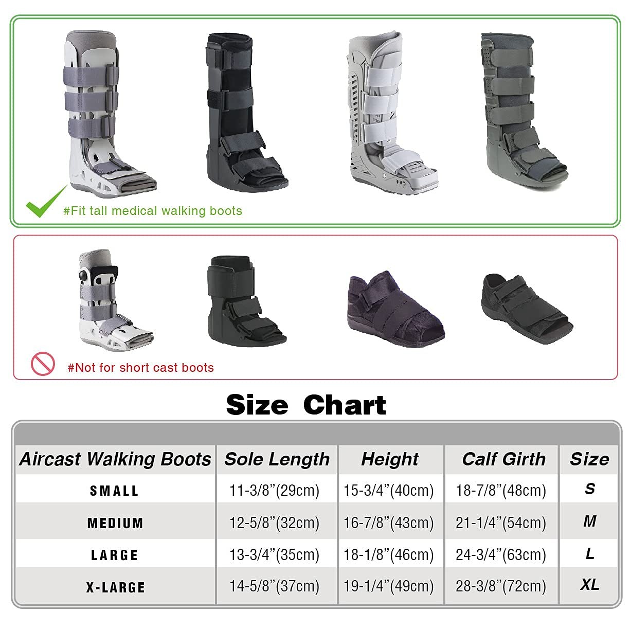 Walking Boot Cover Cast Fracture Orthopedic Brace Leg Foot Support with Sole …