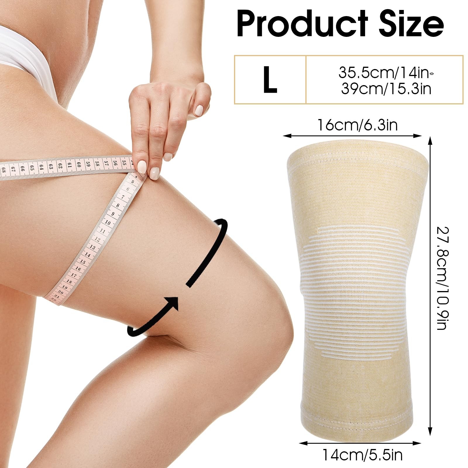 Bamboo Knee Sleeve Compression Knee Brace Elastic Support Knee Pads for Workout