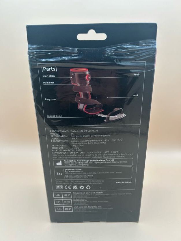 Tech Love Night Splint ZY1 – Adjustable Knob, Left/Right Foot Correction Support