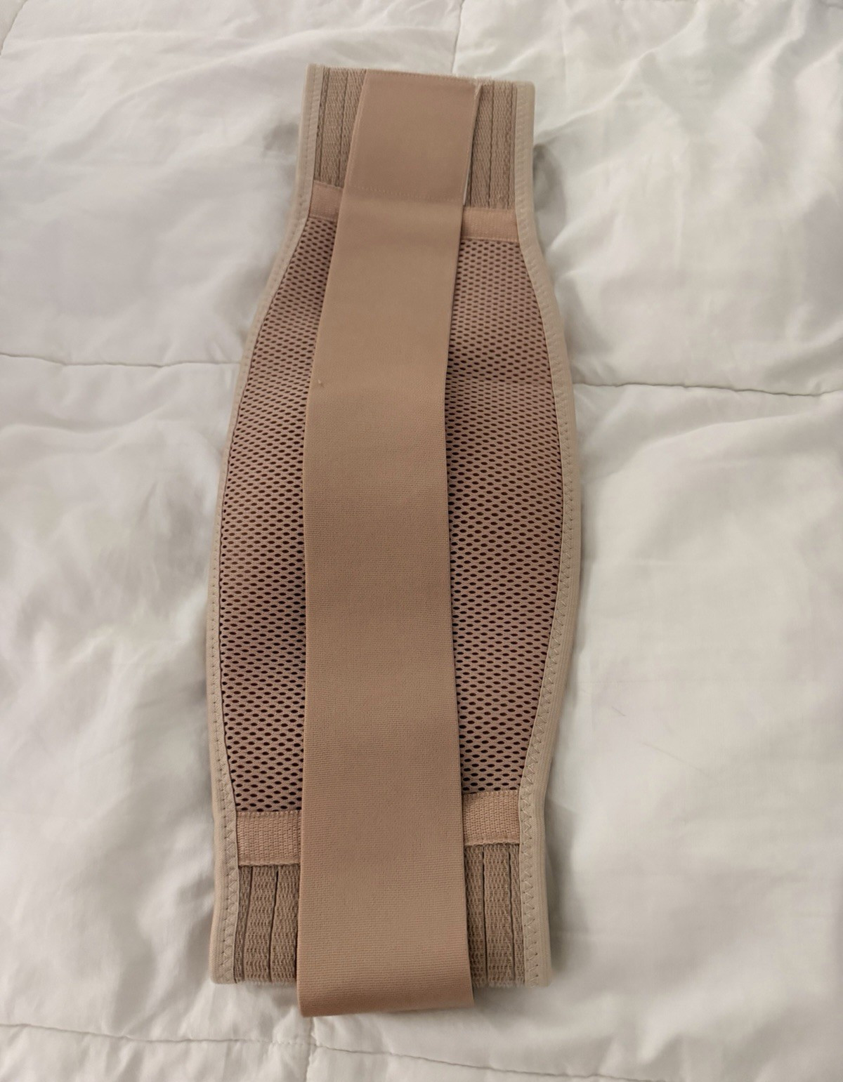 POXXU Adjustable Back Brace Belt, One Size, Beige, Compression & Stabilization
