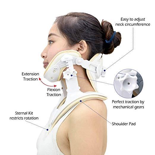 U.S. Solid Cervical Neck Traction Device Neck Stretcher Collar Home Care FDA