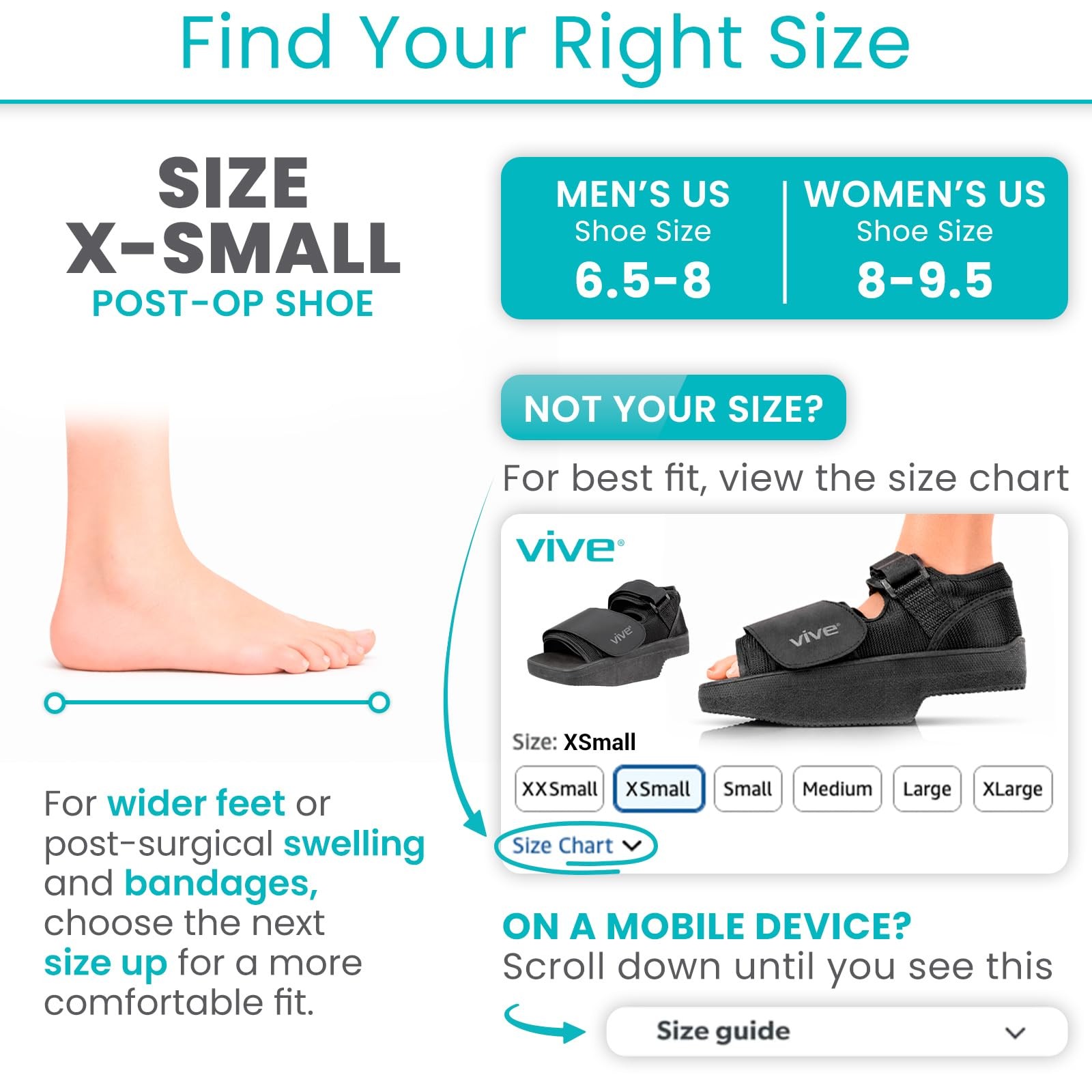 Vive Offloading Post-Op Shoe – Forefront Wedge Boot for Broken Toe Injury – N…