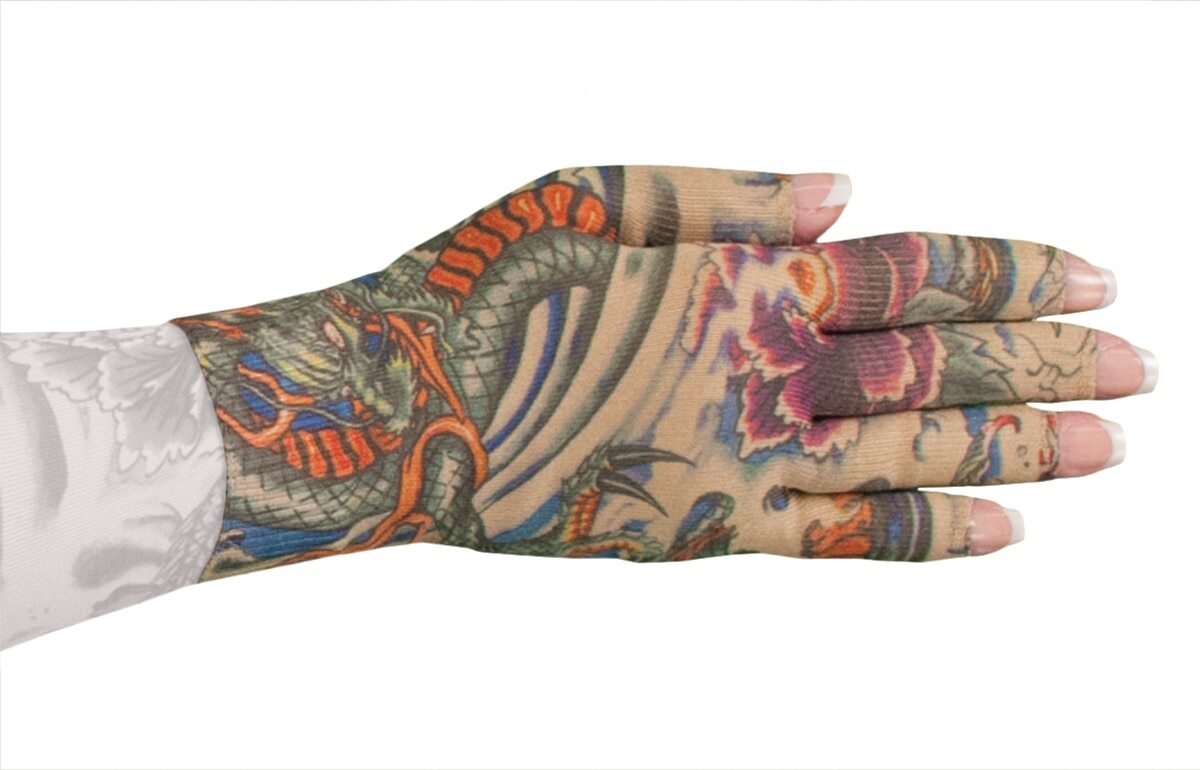 LOTUS DRAGON Graduated Compression Glove by LYMPHEDIVAS, ANY SIZE & LEVEL, New