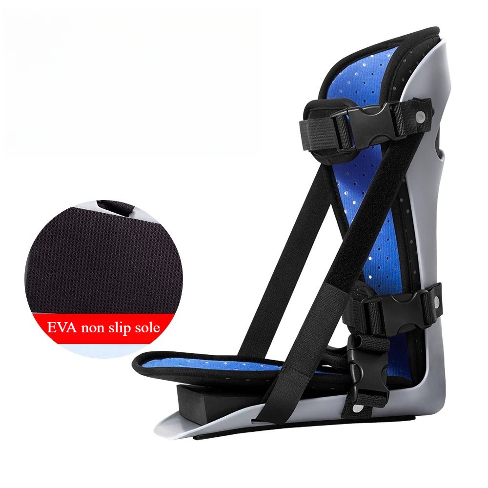 Black Plantar Fasciitis Night Splint Large Hook and Loop Strap for The Foot Heel