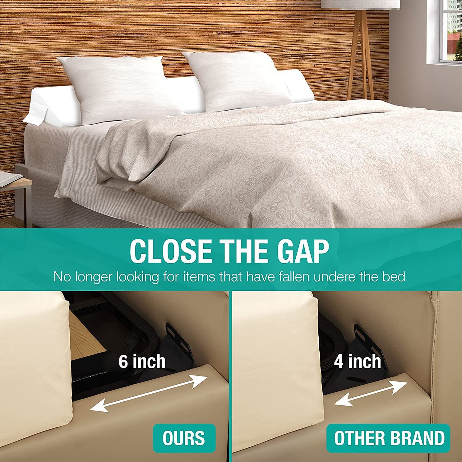 Vekkia King Bed Wedge Pillow for King(10 in x 6 x 76 in–Big), White