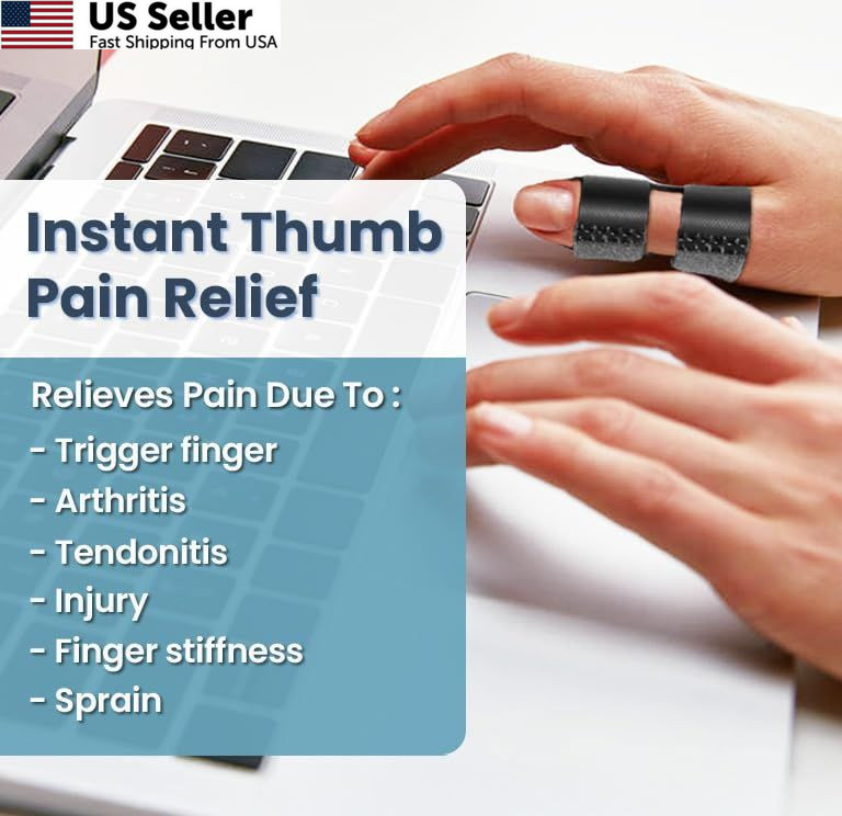 Thumb Splint 2 Pack Trigger Thumb Brace for Pain Relief Knuckle Immobilizer