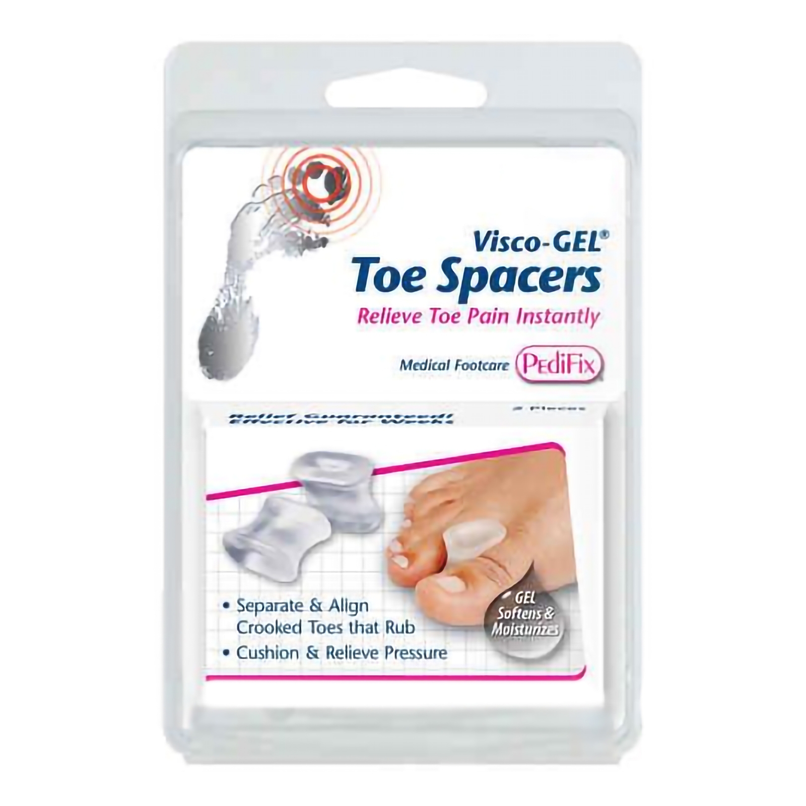 Visco-GEL Opaque Toe Spacer Medium Non-Closure for the Toe 1126-4 4 Ct