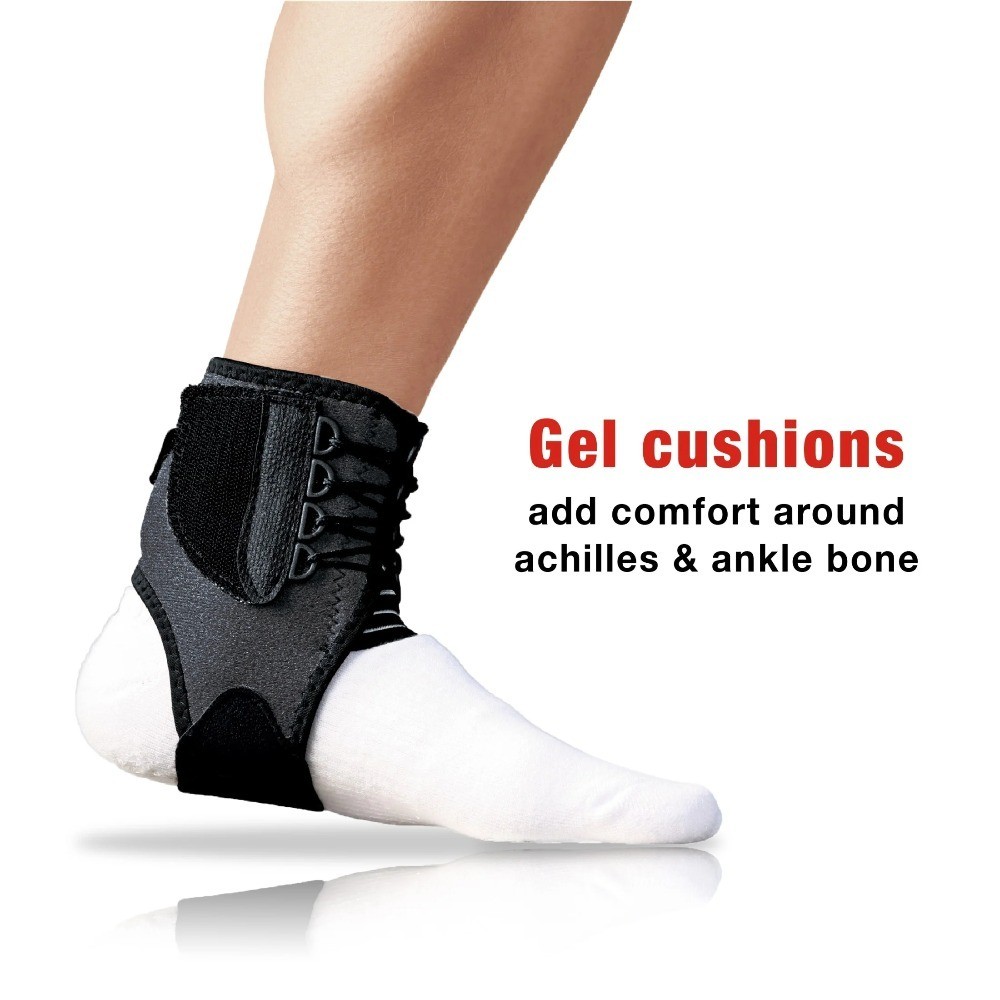 Adjustable Ankle Brace with Quick Lace Strapping System for Support and