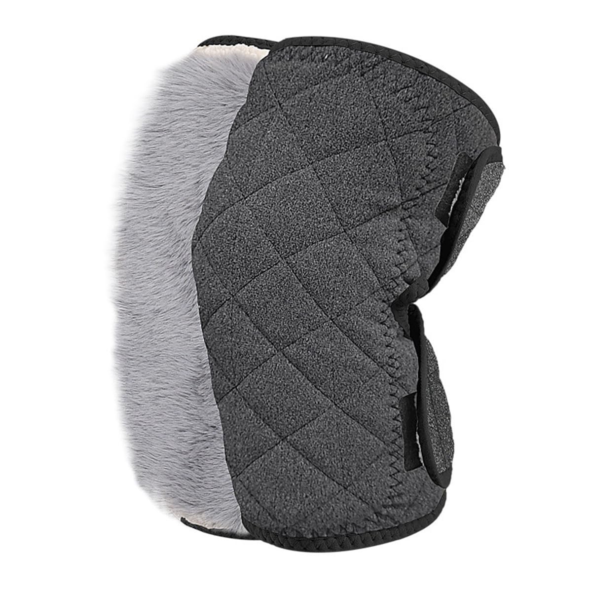 Thermal Plush Padded Knee Braces Warmers Support Pads Wrap Sleeves Dark Gray