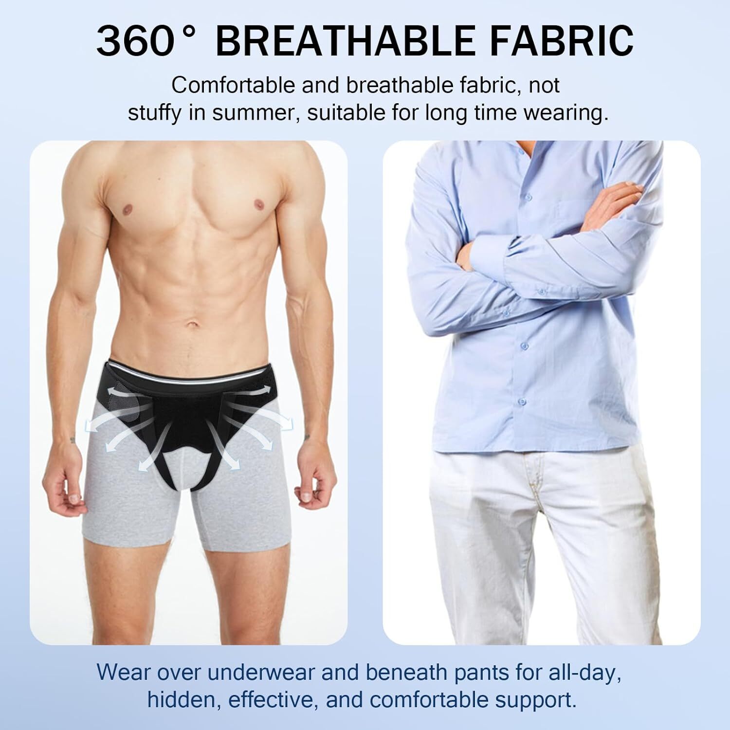 Hernia Support Belt Men Truss For Inguinal With 2 Removable Compression Pads USA