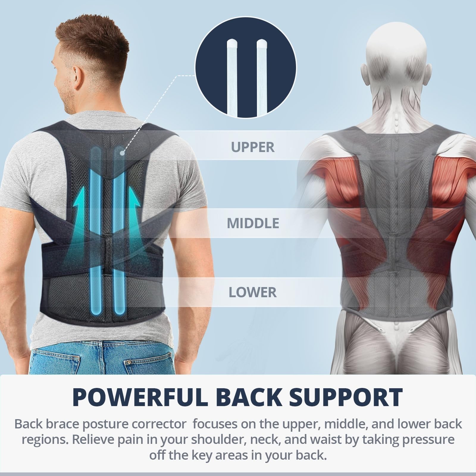 Back Brace Posture Corrector for Men & Women – Lumbar Support, Pain Relief, Impr