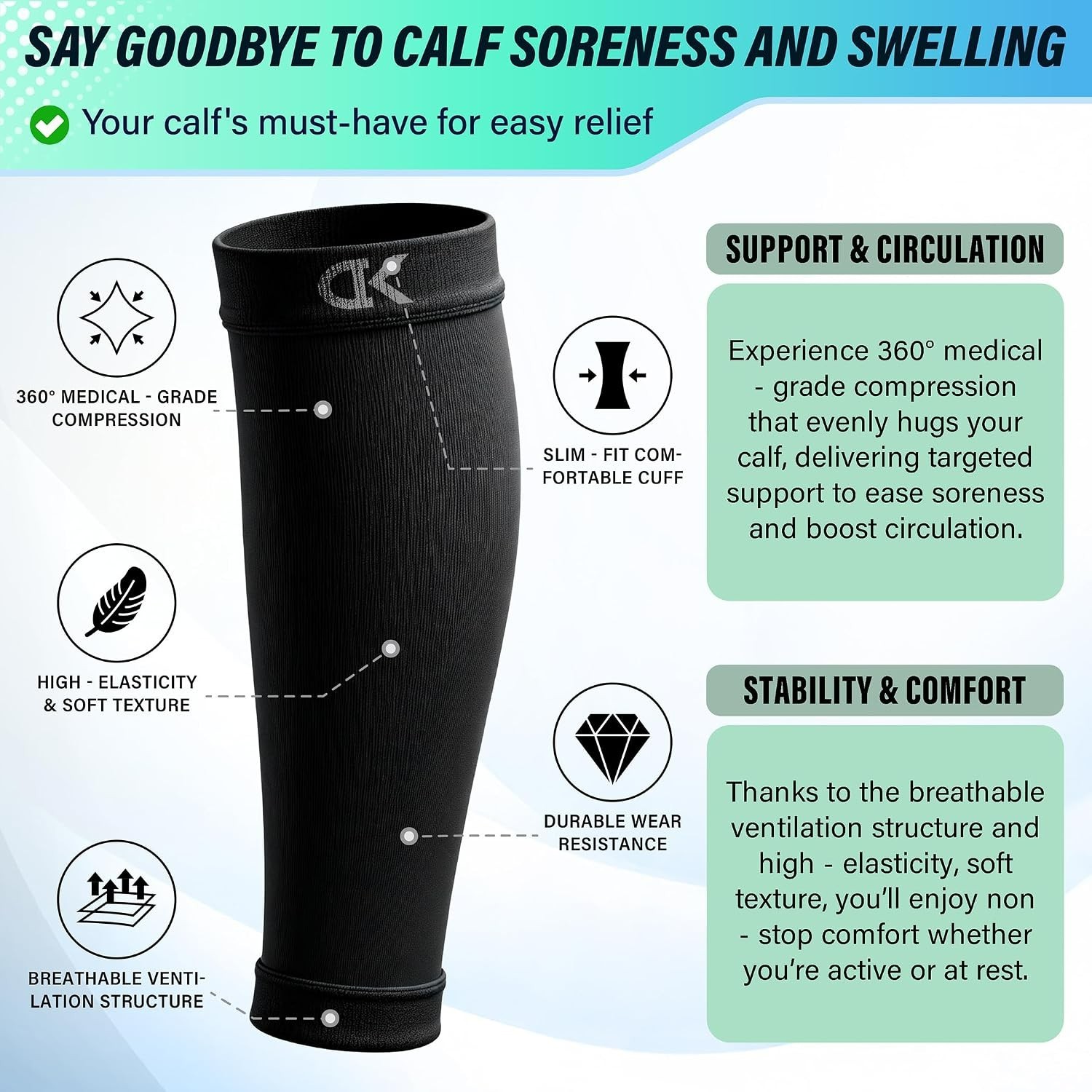 Lightweight & Breathable Compression Sleeves – 3 Beige Pairs for All-Day Comfort