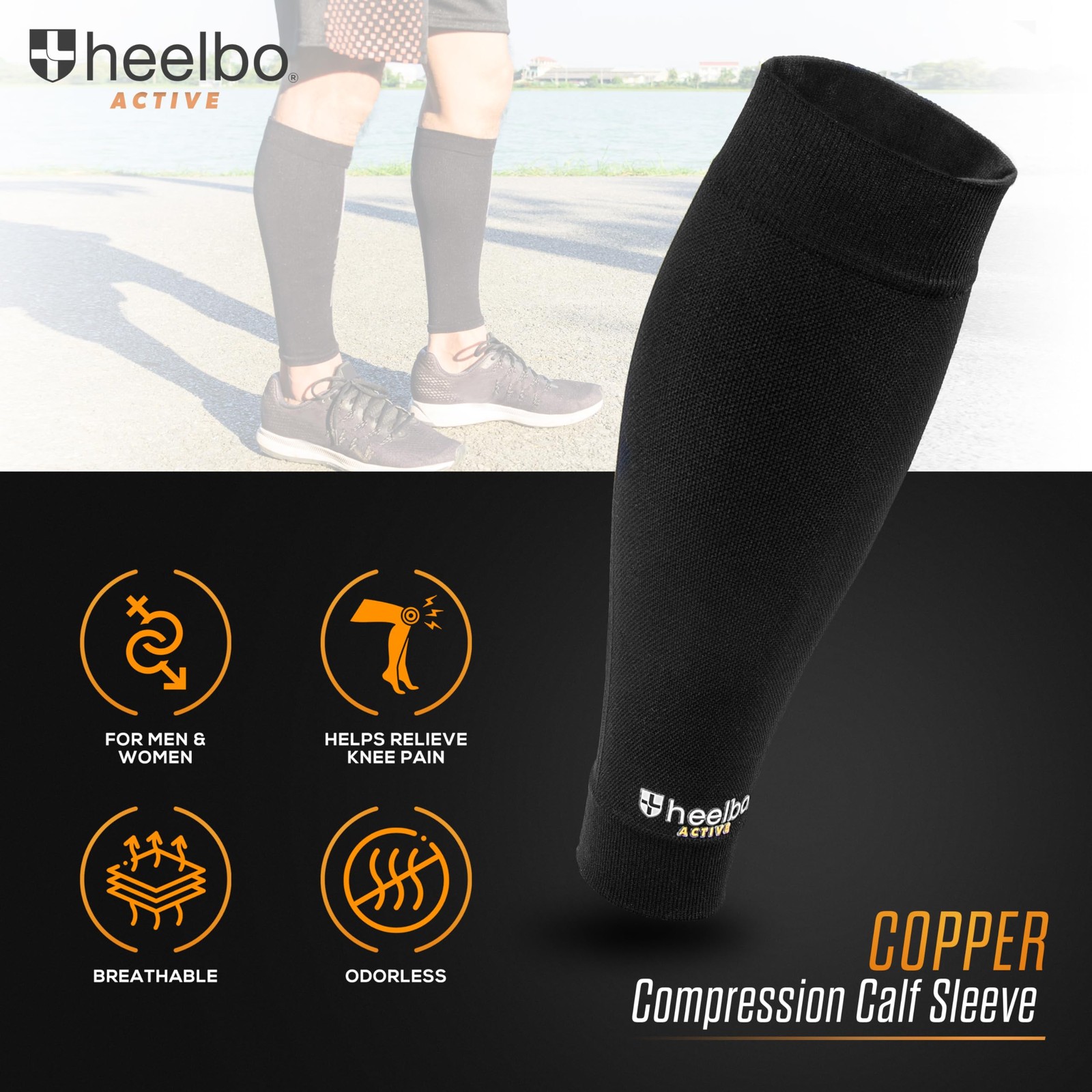 Copper Infused Calf Compression Sleeves, Support Muscle Recovery & Blood Circ…