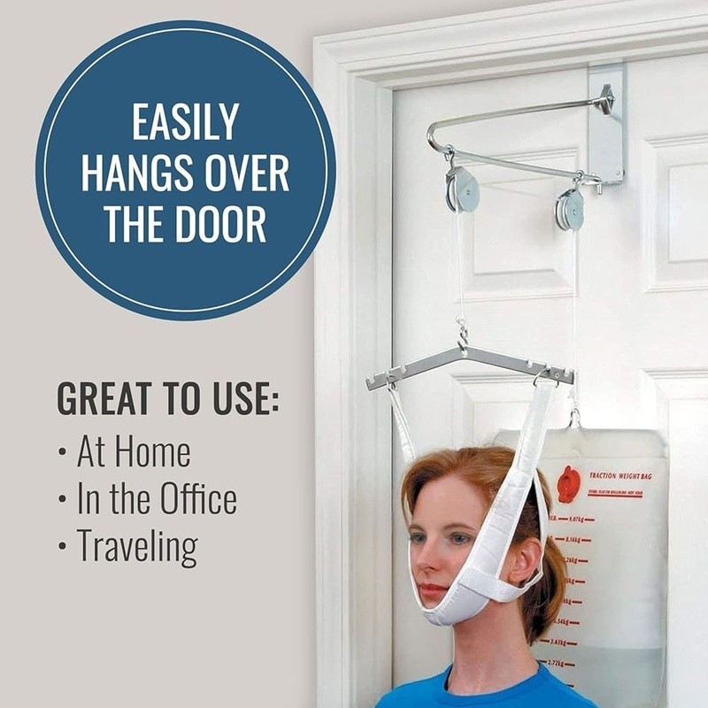 Cervical Traction Device Adjustable Neck Stretcher Pain Relief Home Use