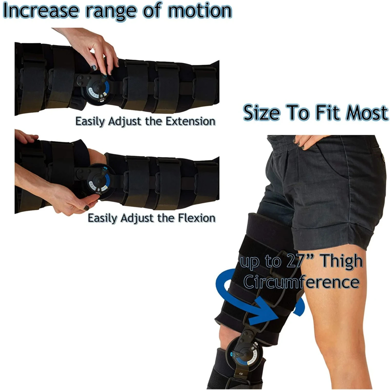 Össur Adjustable Post-Op Knee Brace w/ Range of Motion Control for Knee Injuries