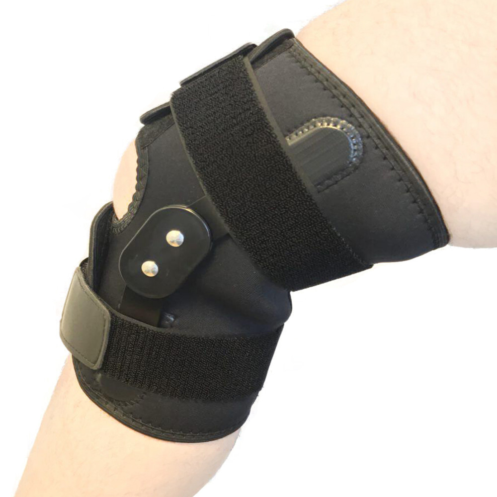 Hinged Knee Brace Adjustable Wraparound Open Patella Support Neoprene (Large)
