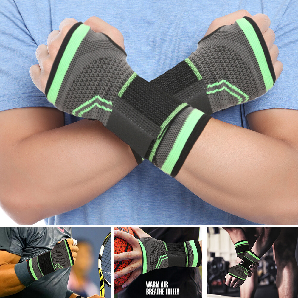 Wrist Hand Brace Support Splint Adjustable Compression Strap Sleeve Sports
