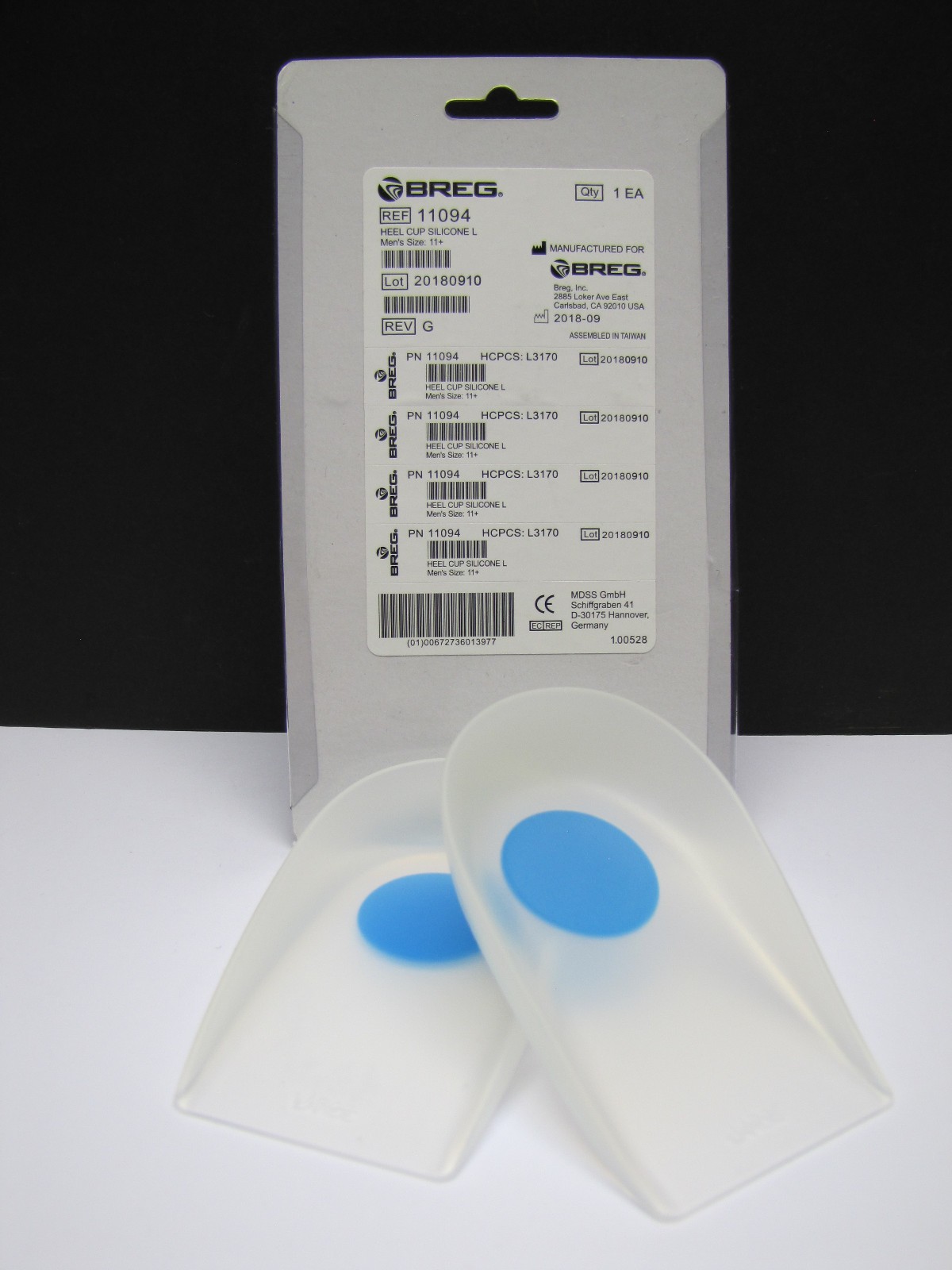 Breg Medical Grade Silicone Heel Cups – 11094 – Mens Womens Size Large