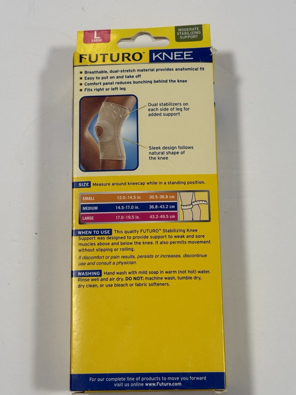 Futuro Stabilizing Knee Brace Dual Side Stabilizers L