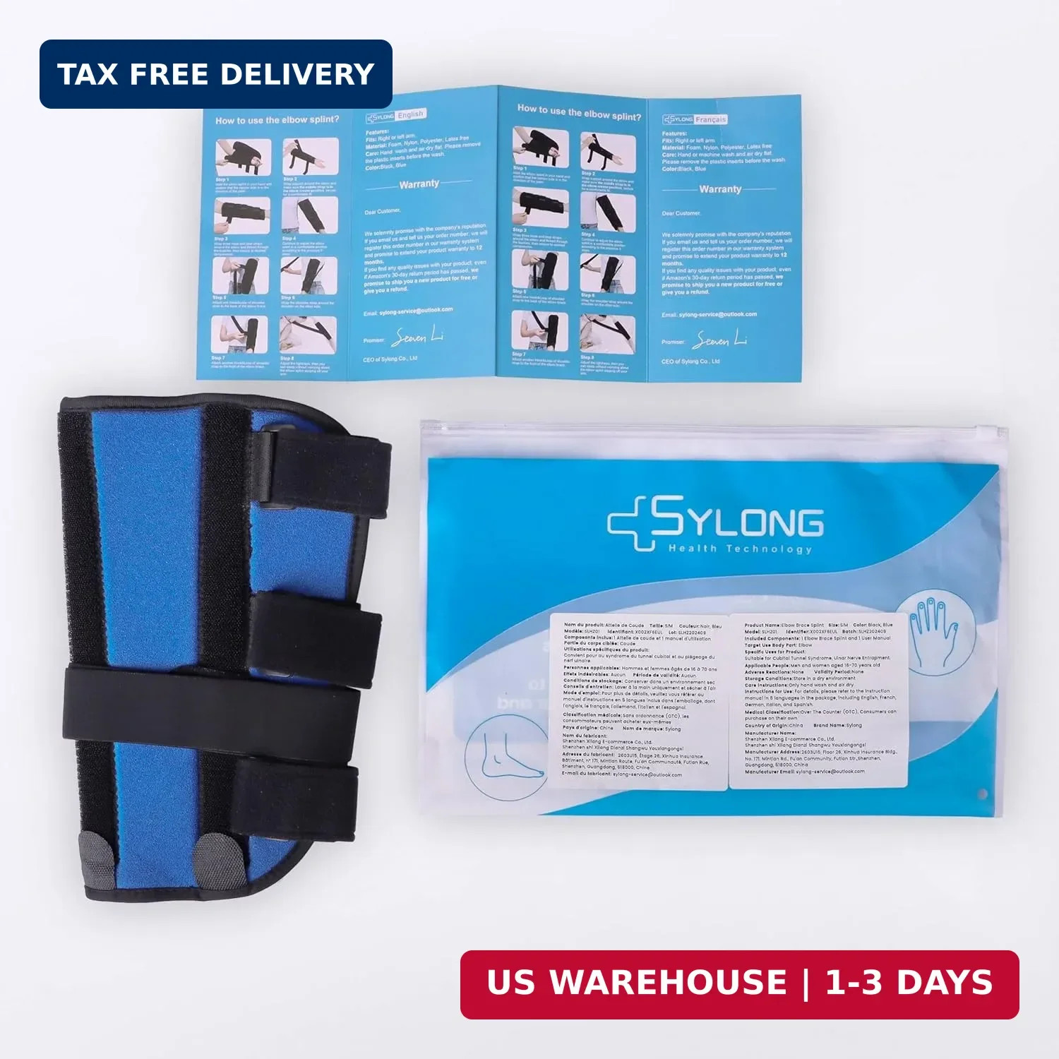 Elbow Brace Night Splint Support for Cubital Tunnel Syndromean, Ulnar Nerve, Sta
