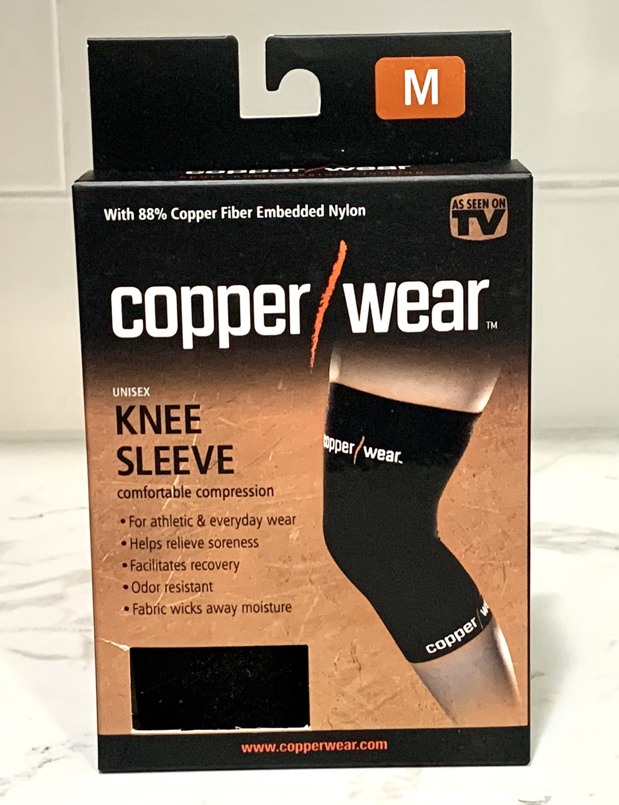 Copper Wear Unisex Compression Knee Sleeve M Medium NIB