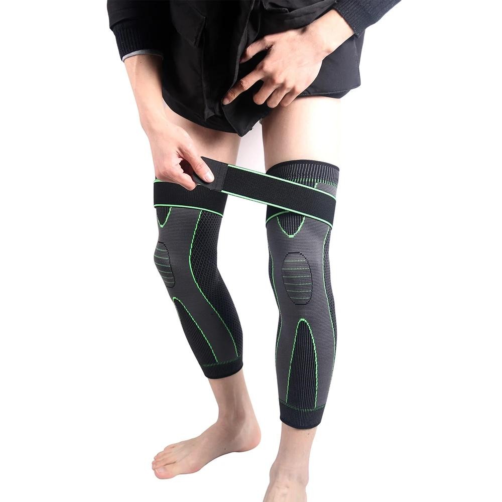 1/2pcs Full Leg Compression Sleeve with Compression Strap for Women Men Long Leg