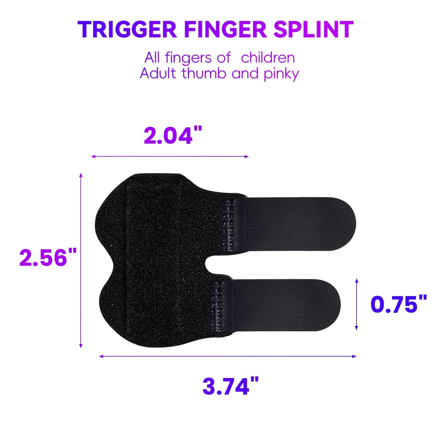 Bozenu 2 PCS Small Finger Splint, Adjustable Trigger One Size, Black(2PCS)