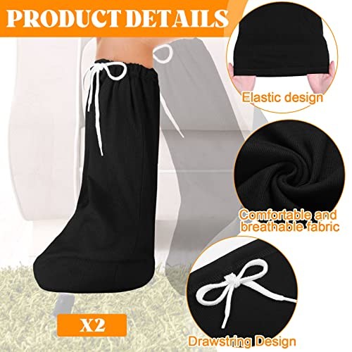 2 Pcs Leg Cast Cover, Sock for Casted Foot Below Knee 21.26 x 11.02In Black