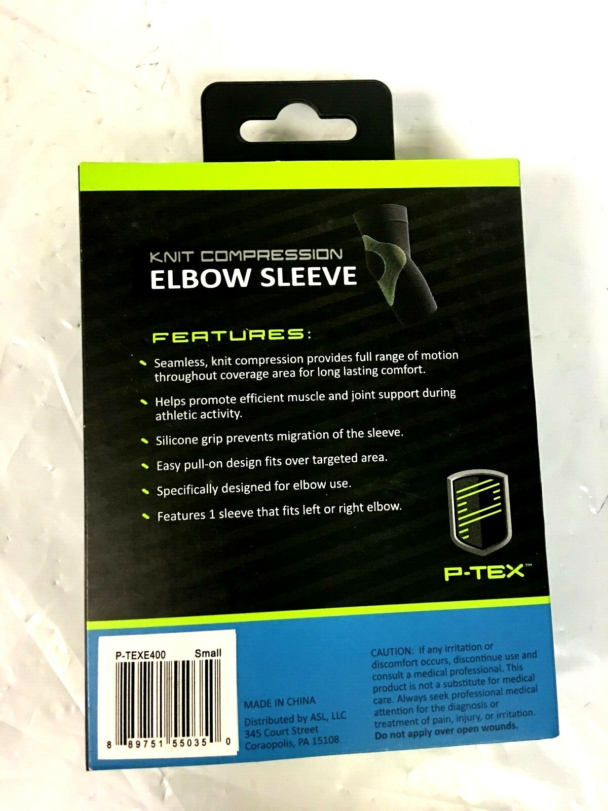 NEW P-tex E400 Knit Compression Elbow Sleeve Size SMALL