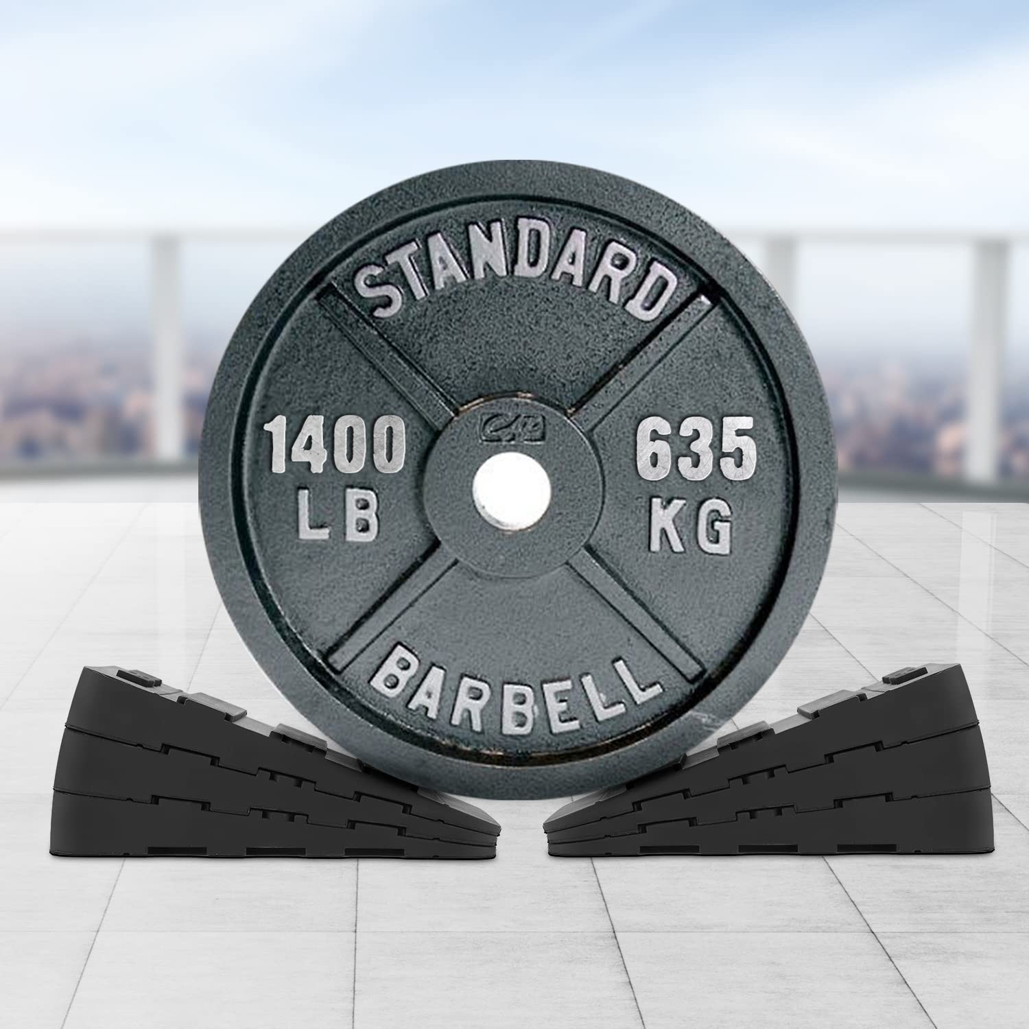 Squat Wedge Block 6PCS Adjustable Non-slip Rubber BLACK