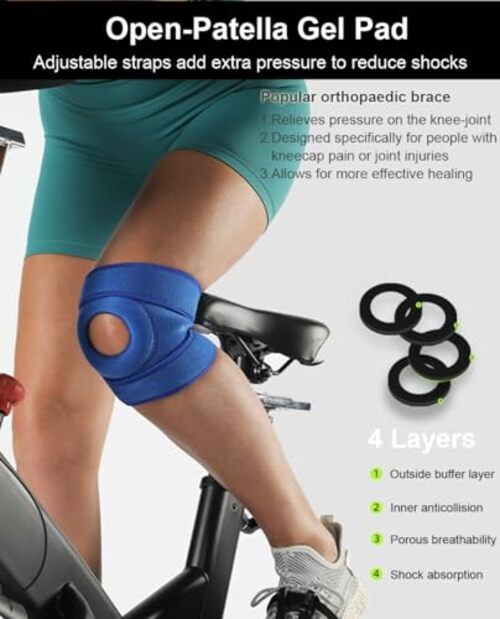 Knee Brace for Women Men Knee Braces for Knee Pain, Patellar Tendon Black
