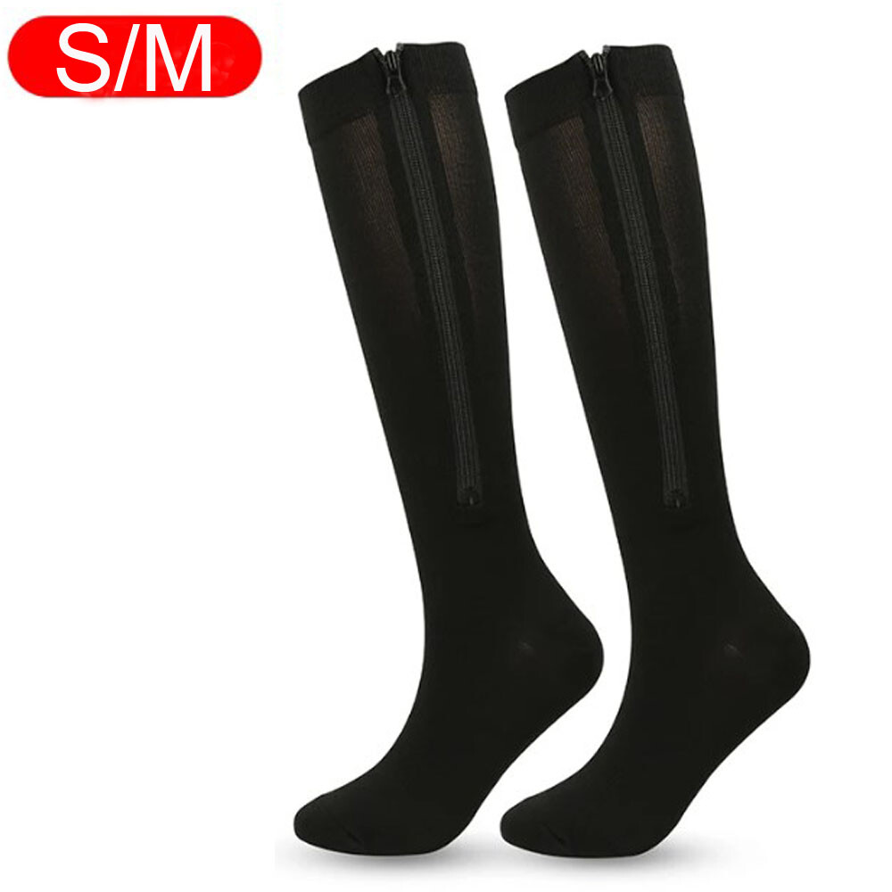 1 Pairs Zipper Compression Socks Men Women Stockings Support Graduated 20-30mmH