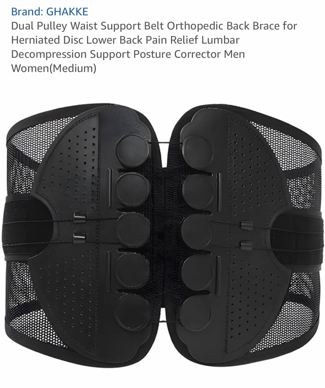 Ghakke orthopedic back brace for herniated disc, lumbar pain, compress & correct