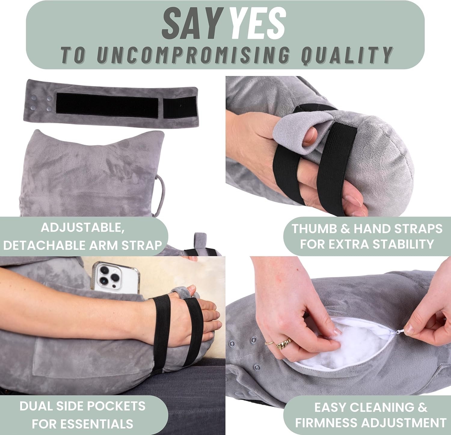 Post-Surgery Recovery Pillow – Adjustable & Cozy Arm Support with Pocket Storage