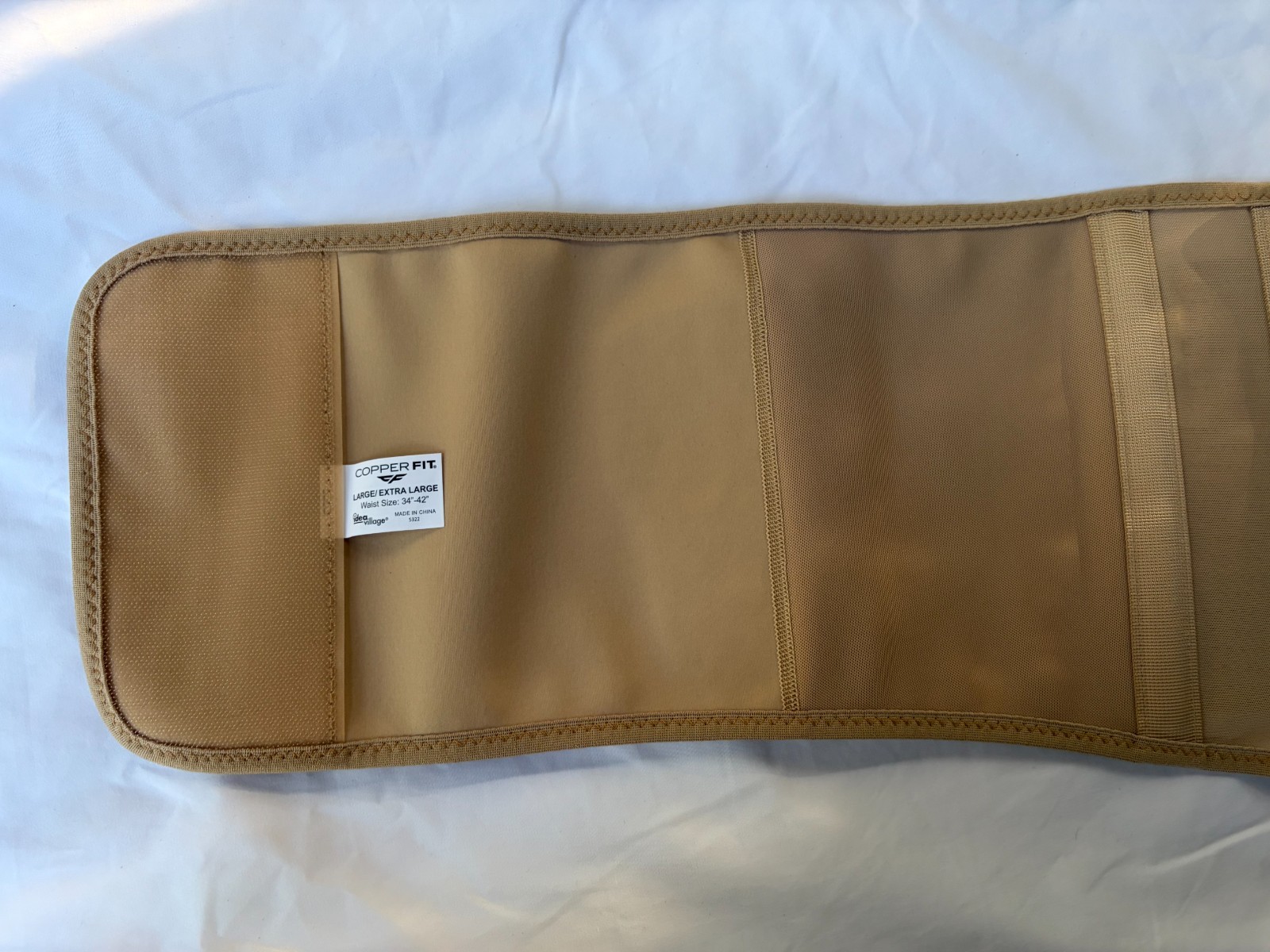 Copper Fit Targeted Compression Back Support Brace Large 42-44 Beige Adjustable