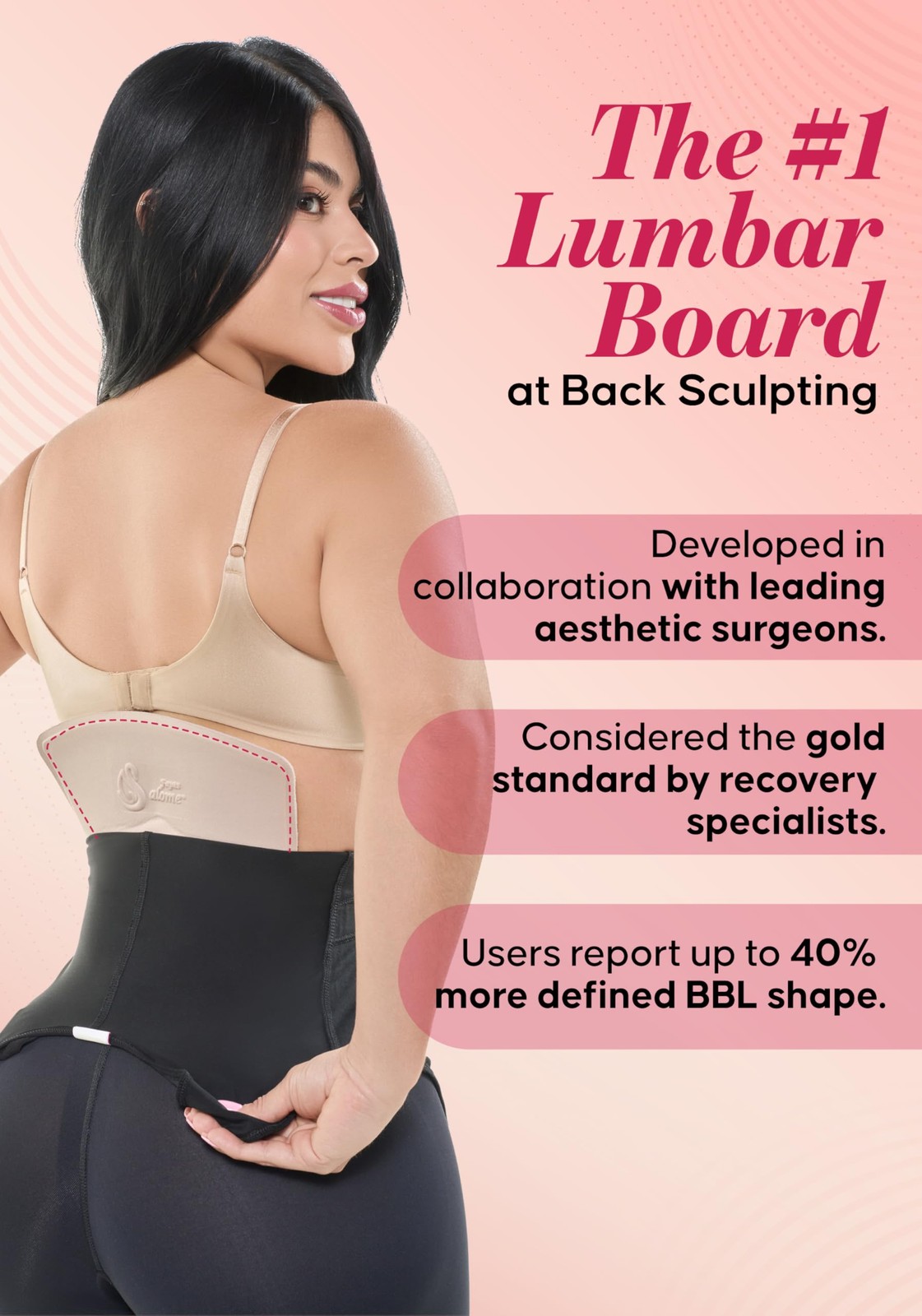 Salome 2511 Lower Back Support Board for Post Liposuction & BBL | Lumbar Lipo…