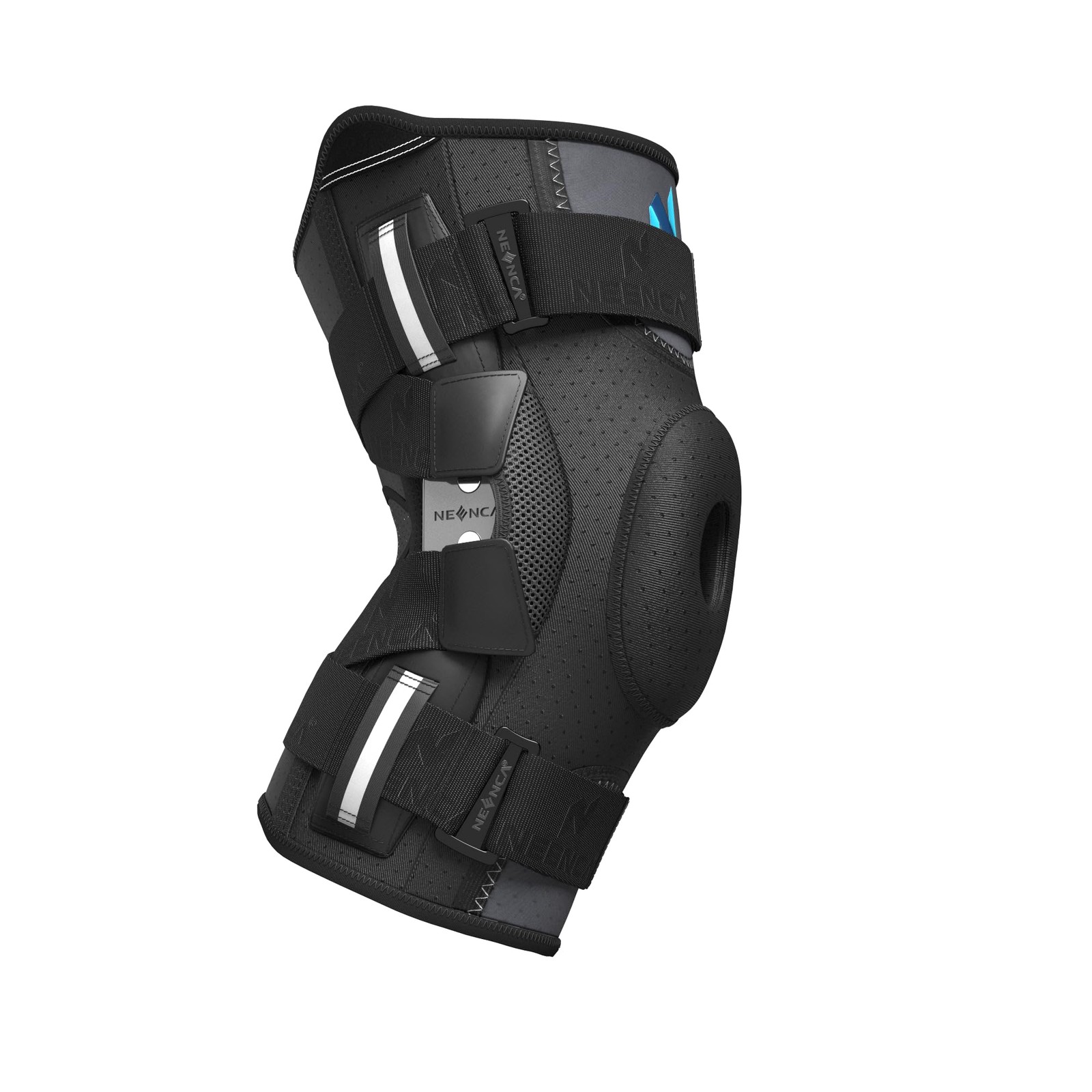 NEENCA Hinged Knee Brace Medium Black Patented X-Straps Support Pain Relief