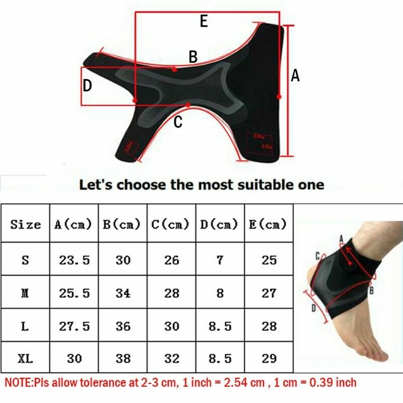 4 Ankle Brace Support Compression Sleeve Plantar Pain Relief Foot Wrap Strap